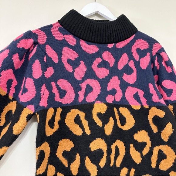 Farm Rio Mixed Leopards Striped Sweater Dress - Picture 9 of 16